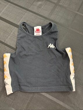 Kappa Black Tank Top with Yellow Side Accents